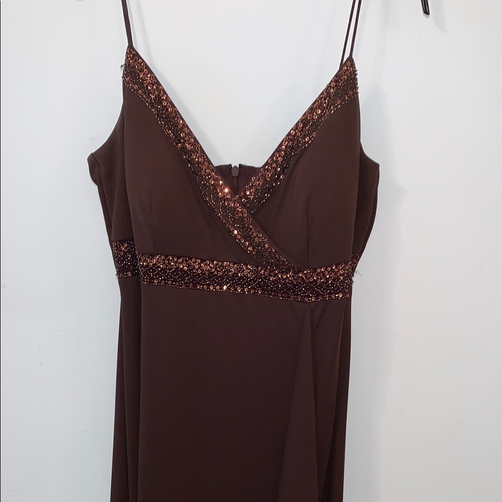 Elegant Brown Sequin Dress